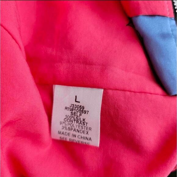 Alice Blue Jacket Size Large 100% Silk Floral Zip Up Pretty Statement - Picture 7 of 7